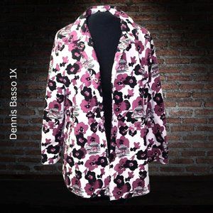 Dennis Basso Floral Print Pink, White Purple All Weather Jacket 1X